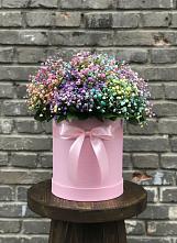 Цветочная композиция из Гипсофила и Розы в шляпной коробке #REPLACE_PRED# Находке